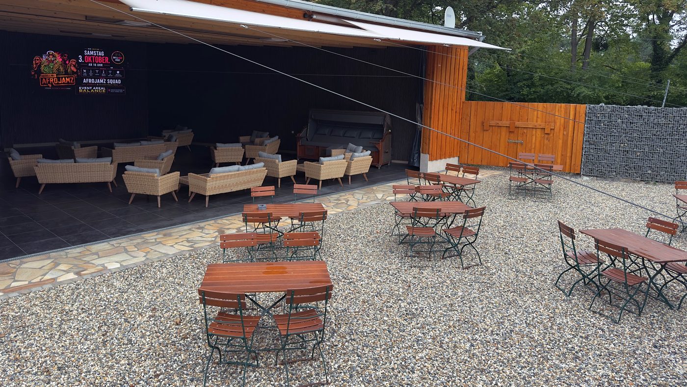 Biergarten im Eventareal des balance Kassel